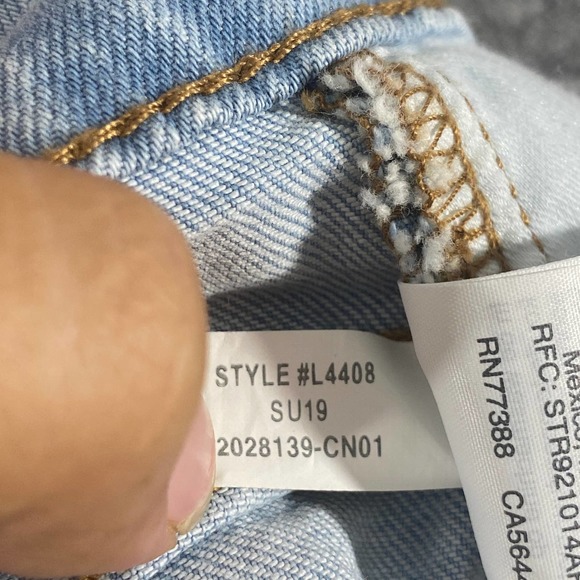 Madewell Denim Shorts 25 Light Blue High Rise Mid Length Jean Cutoff Adeline - Picture 12 of 13